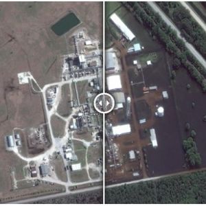 Спутниковые снимки Digital Globe показали весь масштаб бедствия после катастрофического наводнения в Техасе.